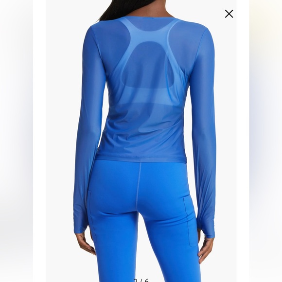 Nike FutureMove Women's Blue Sheer Dri-FIT Long-Sleeve Top with thumbholes - Picture 12 of 16